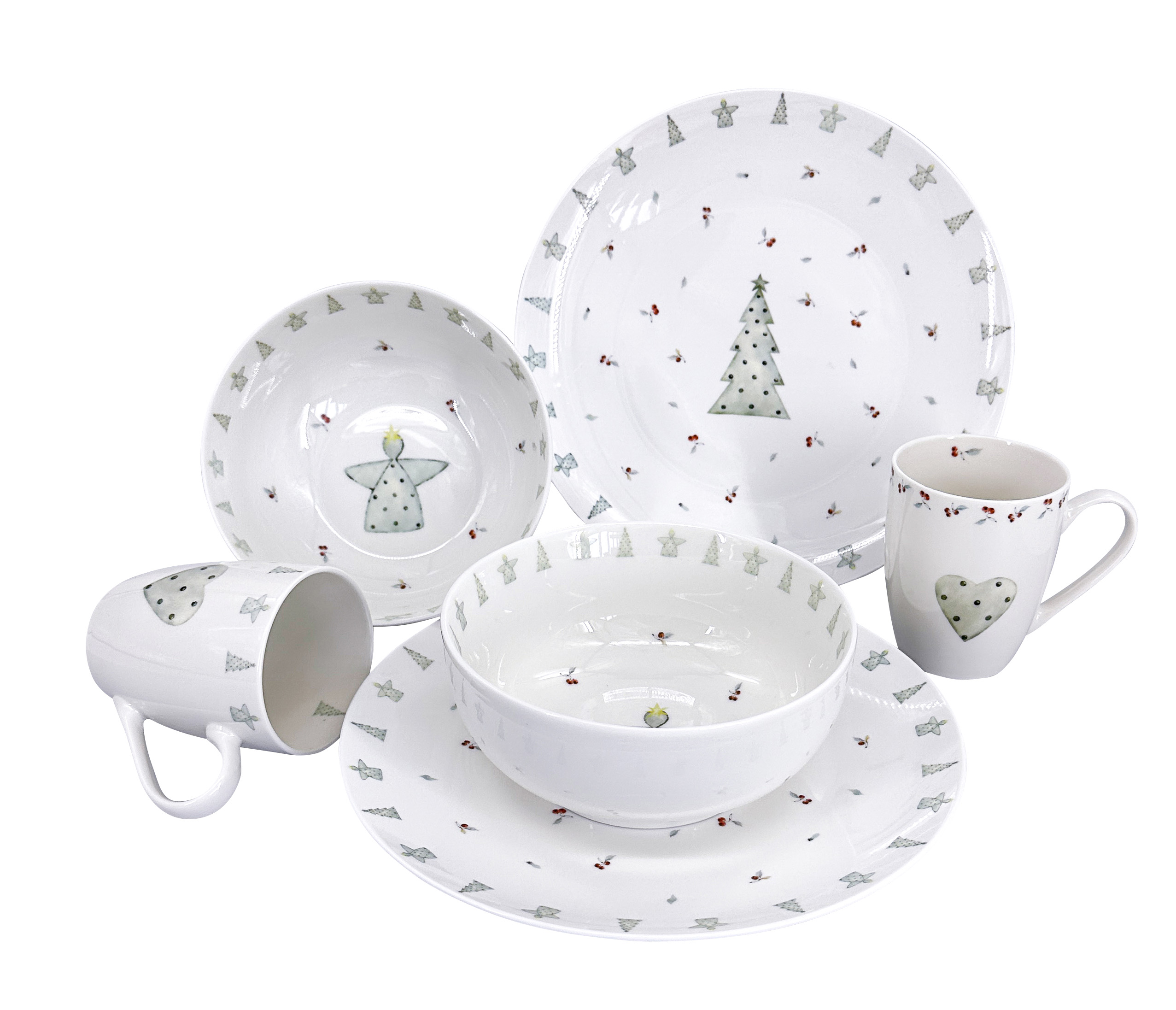 7357-06-97 Vánoční jídelní sada ADVENT kvalitní porcelán do každé rodiny
